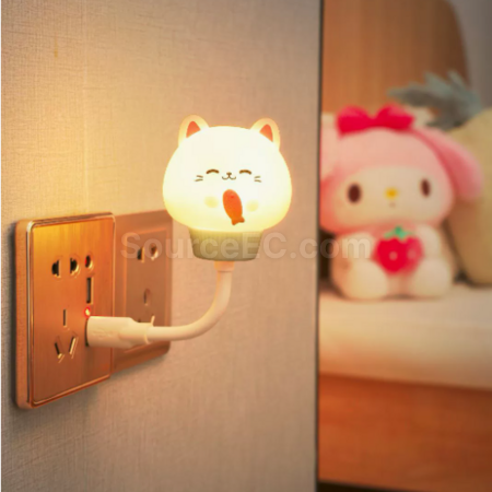 客製化智慧語音控制聲控小夜燈usb插電禮品