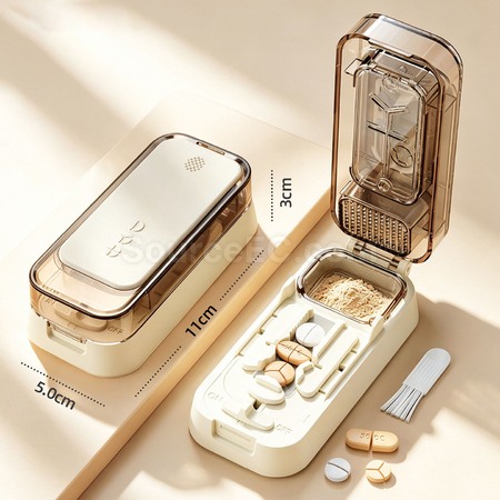 客製化一分二三四磨藥切藥器藥盒禮品