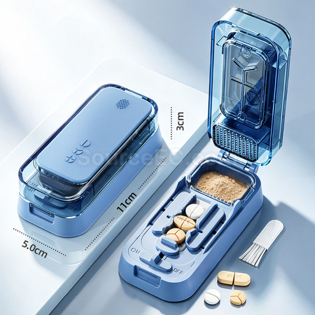 客製化一分二三四磨藥切藥器藥盒禮品