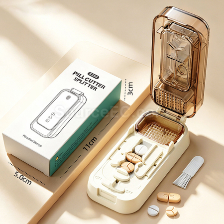 客製化一分二三四磨藥切藥器藥盒禮品