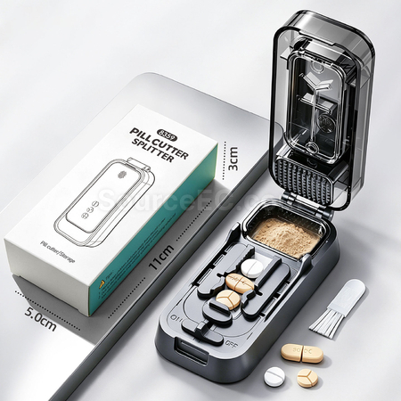客製化一分二三四磨藥切藥器藥盒禮品