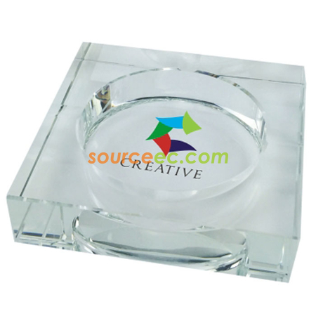 客製化方形水晶煙灰缸禮品