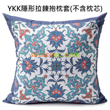 45x45cm染白棉布數位直噴抱枕套(使用YKK隱形拉鍊)