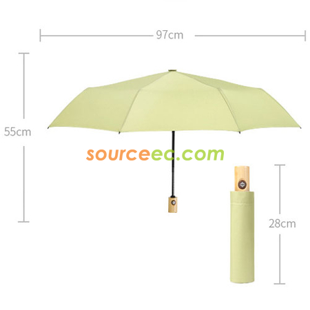 客製化簡約素色防風傘帶實木手柄禮品