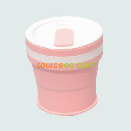客製化350ML 折疊矽膠咖啡杯禮品