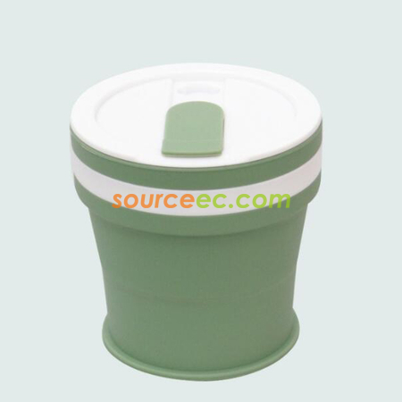 客製化350ML 折疊矽膠咖啡杯禮品