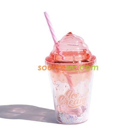 客製化380ML塑膠吸管杯禮品