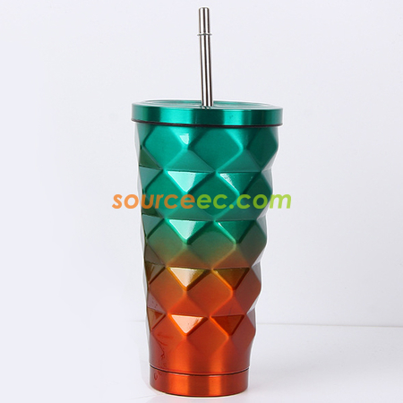客製化500ML不銹鋼吸管保溫杯禮品