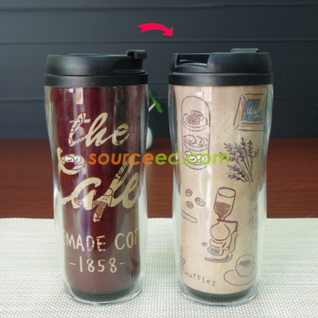 客製化變色雙層塑料杯禮品