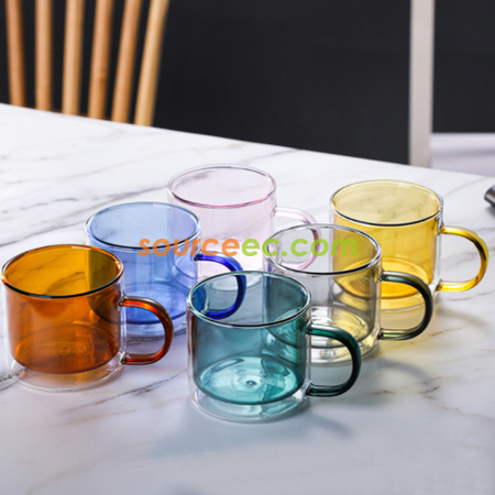 客製化彩色雙層玻璃杯禮品