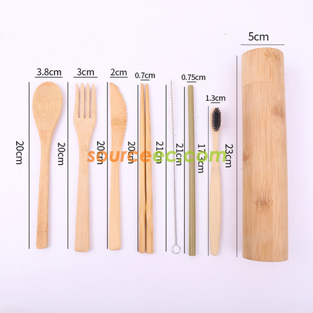 客製化和風環保袋竹製餐具套裝 禮品