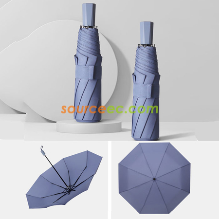客製化純色三摺手動廣告雨傘禮品