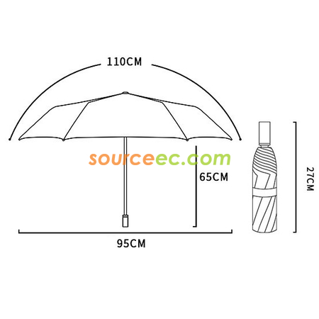 客製化純色三摺手動廣告雨傘禮品