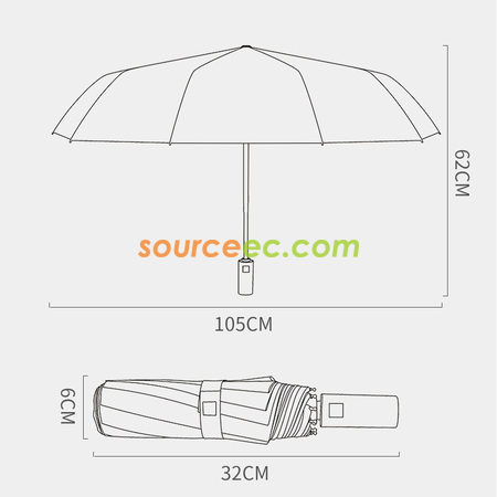 客製化反光條過膠三摺自動雨傘禮品