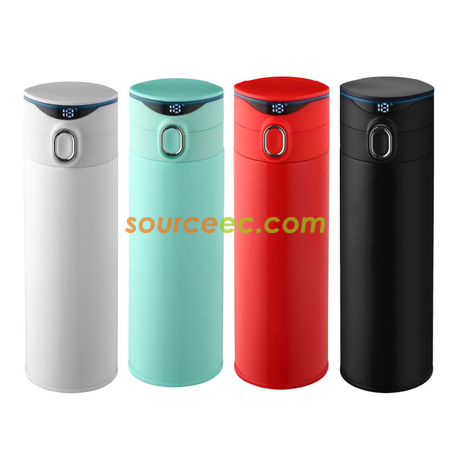 客製化420ML 316不鏽鋼真空智能彈跳蓋保溫杯禮品