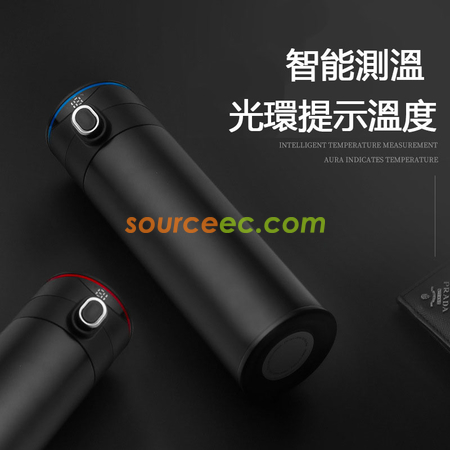 客製化420ML 316不鏽鋼真空智能彈跳蓋保溫杯禮品