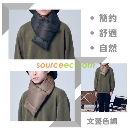客製化日系簡約口袋羽絨棉圍巾禮品