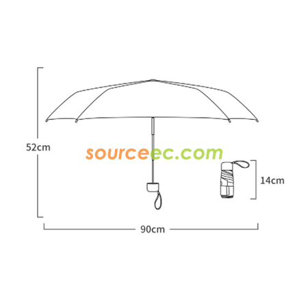 客製化六摺迷你口袋傘禮品