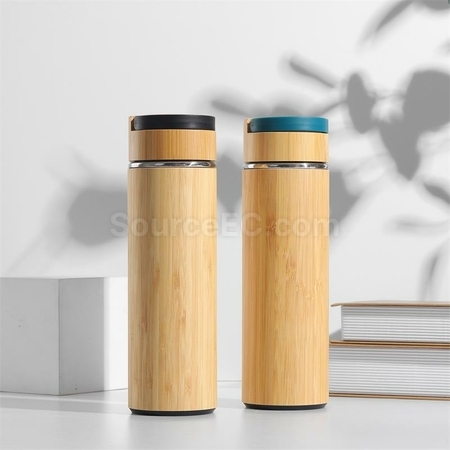 客製化手提蓋竹殼保溫杯禮品