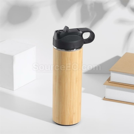 客製化手提蓋竹殼客製化保溫瓶禮品