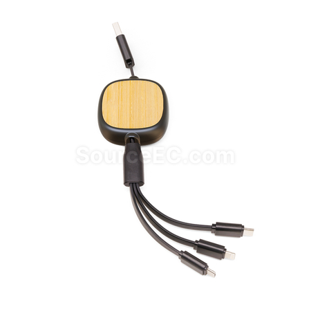 客製化伸縮竹木充電線禮品