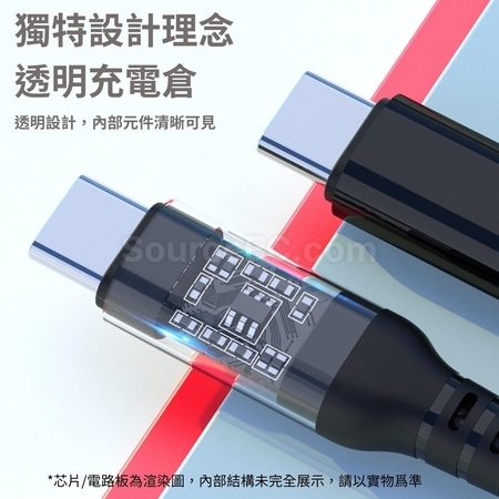 客製化雙Type-C透明快充充電線禮品
