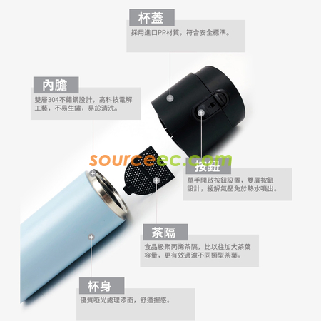 客製化350ML丹麥掀蓋12oz保溫泡茶杯禮品