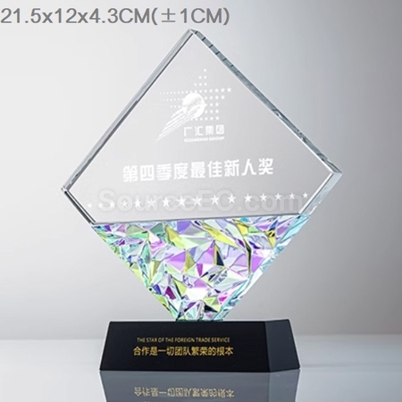 客製化炫彩水晶獎座禮品