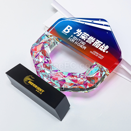 客製化炫彩水晶獎座禮品
