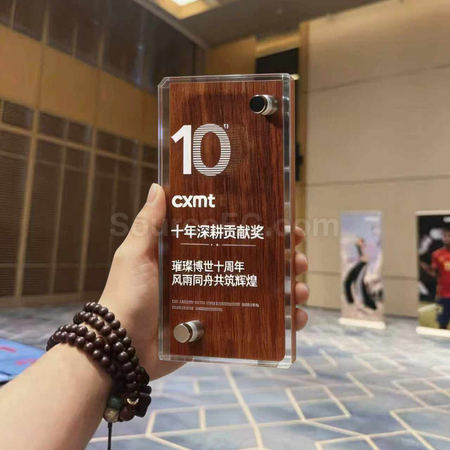 客製化客製化實木水晶獎座禮品