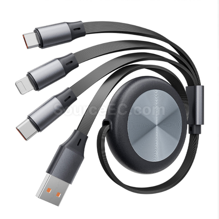 客製化超薄三合一伸縮充電線禮品
