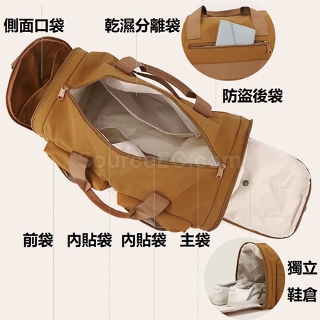 客製化可折疊乾濕分離單肩斜跨旅行包禮品
