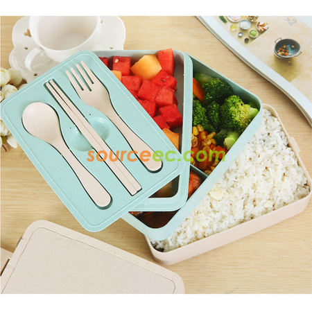 客製化300ML 小麥秸稈飯盒禮品