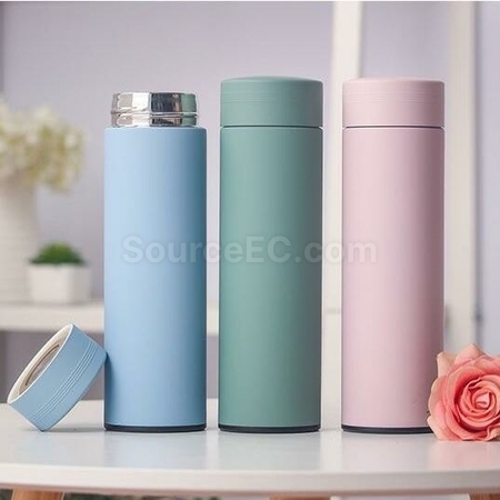 客製化莫蘭迪色系橡膠漆不銹鋼客製化保溫瓶禮品