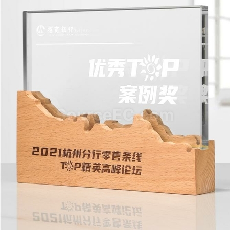 客製化實木水晶紀念座禮品