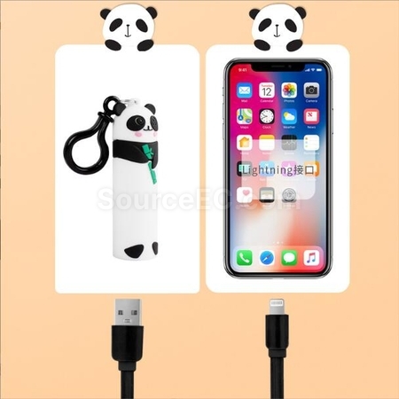 客製化卡通熊貓伸縮數據線禮品