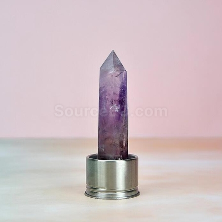 客製化天然水晶柱竹蓋高硼玻璃杯禮品