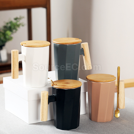 客製化木柄陶瓷杯禮品