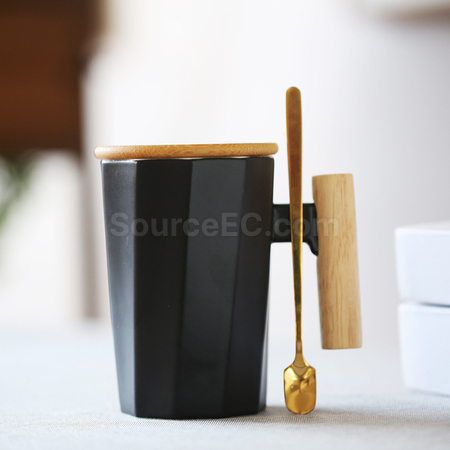 客製化木柄陶瓷杯禮品
