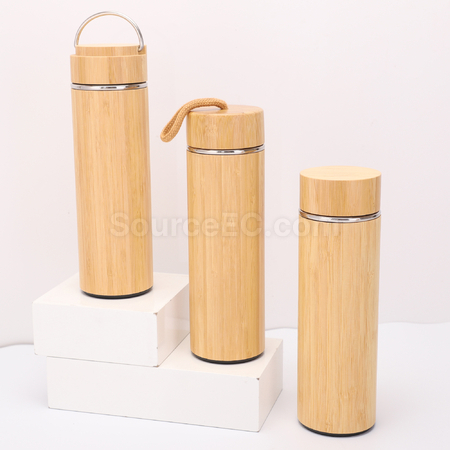 客製化手提蓋竹殼保溫杯禮品
