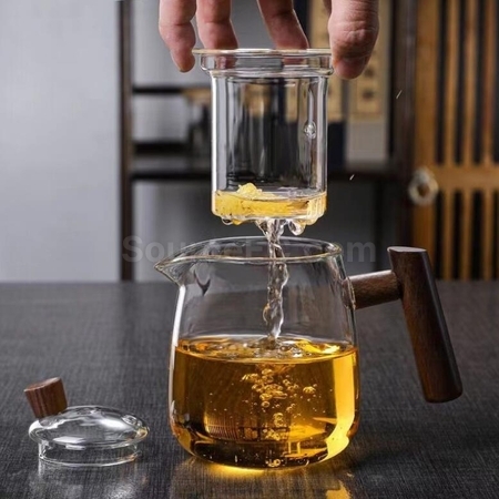 客製化玻璃耐熱茶水分離茶具套裝禮品