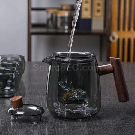 客製化玻璃耐熱茶水分離茶具套裝禮品