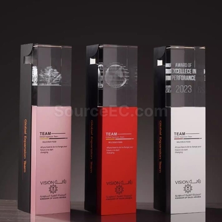客製化奪目出眾金屬水晶獎座禮品