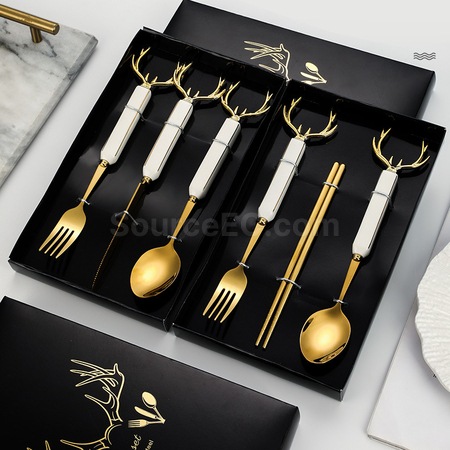 聖誕鹿角不銹鋼餐具