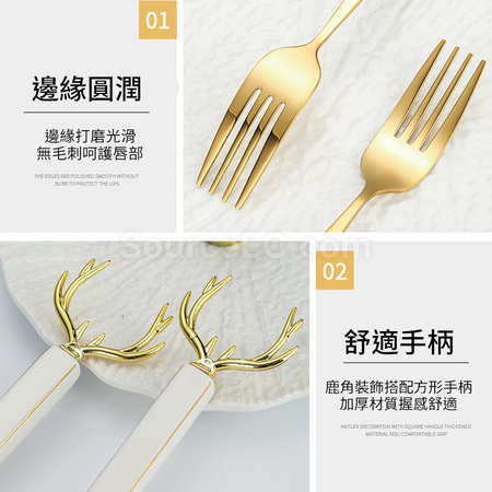 客製化聖誕鹿角不銹鋼餐具禮品
