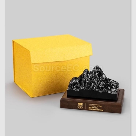客製化訂製冰山實木水晶獎座禮品