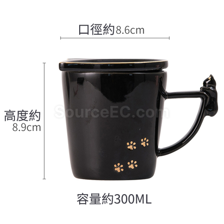 客製化帶蓋貓咪圖案馬克杯禮品