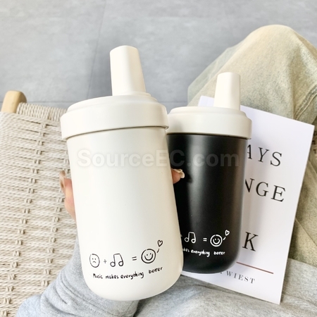 客製化奶茶保溫杯帶木紋可愛小熊皮套禮品
