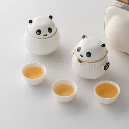 客製化熊貓便攜旅行茶具禮品
