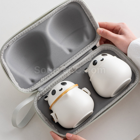 客製化熊貓便攜旅行茶具禮品